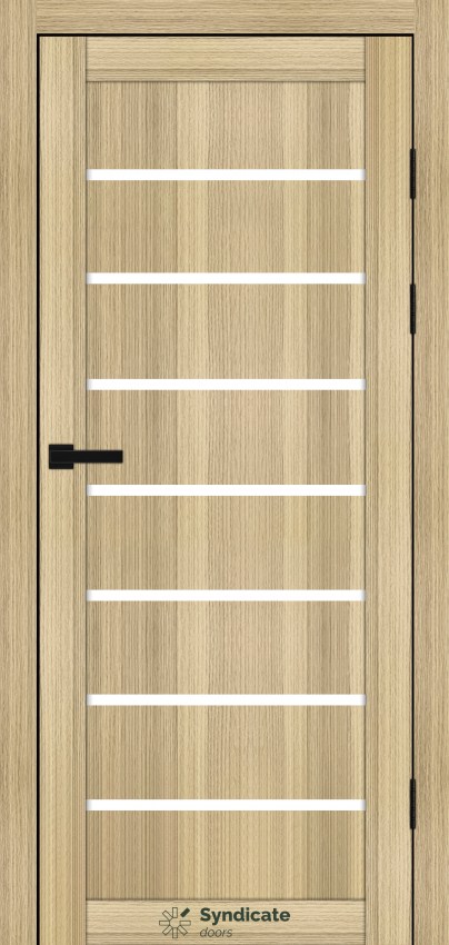 Двері Syndicat Doors PVC 102 Дуб золотистий сатинове скло